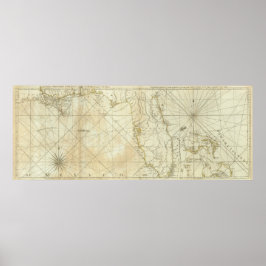 Vintage Karte von Florida und den Bahamas (1776) Poster