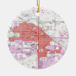 Vintage Karte von Fort Collins Colorado (1960) Keramikornament