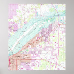 Vintage Karte von Fort Myers Florida (1958) Poster