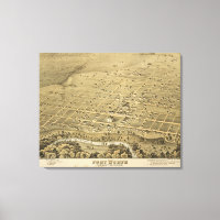 Vintage Karte von Fort Worth Texas (1876)