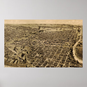 Vintage Karte von Fort Worth TX (1891) Poster