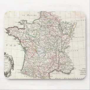 Vintage Karte von Frankreich (1771) Mousepad
