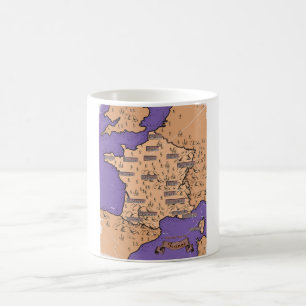 Vintage Karte von Frankreich Kaffeetasse