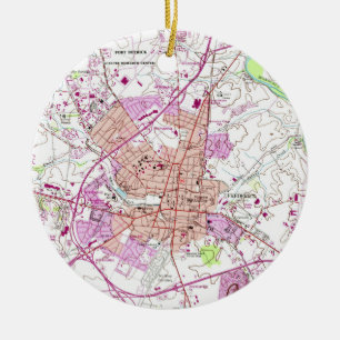 Vintage Karte von Frederick Maryland (1953) Keramikornament