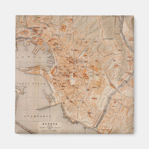 Vintage Karte von Genua Italien (1906) Magnet