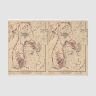 Vintage Karte von Gettysburg, Juli 1863 Dekoupage Seidenpapier