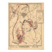Vintage Karte von Gettysburg und Vicinity, Juli 18