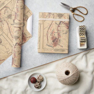 Vintage Karte von Gettysburg und Vicinity, Juli 18 Geschenkpapier