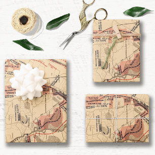 Vintage Karte von Gettysburg und Vicinity, Juli 18 Geschenkpapier Set