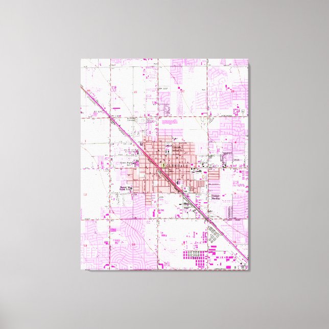 Vintage Karte von Glendale Arizona (1957) Leinwanddruck (Vorderseite)