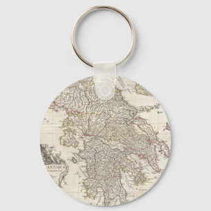 Vintage Karte von Griechenland (1794) Schlüsselanhänger