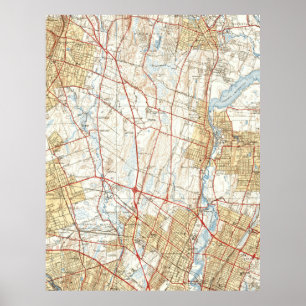 Vintage Karte von Hackensack NJ (1940) Poster