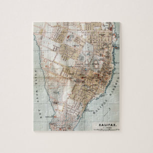 Vintage Karte von Halifax Nova Scotia (1890) Puzzle