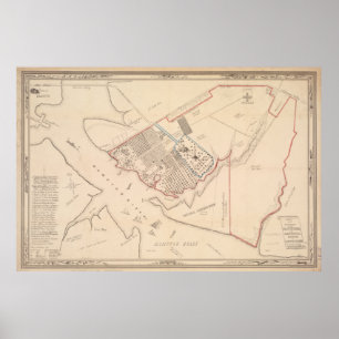 Vintage Karte von Hampton Virginia (1867) Poster