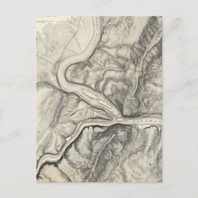 Vintage Karte von Harpers Ferry (1863) (Vorderseite)