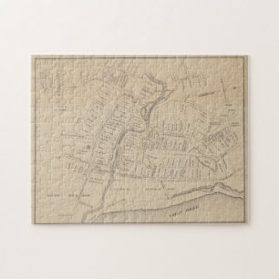Vintage Karte von Hartford CT 1640 (1890) Puzzle