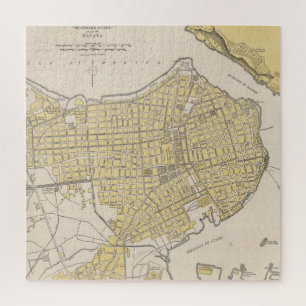 Vintage Karte von Havanna Kuba (1905) Puzzle