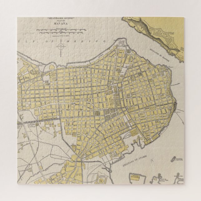 Vintage Karte von Havanna Kuba (1905) Puzzle (Vertikal)