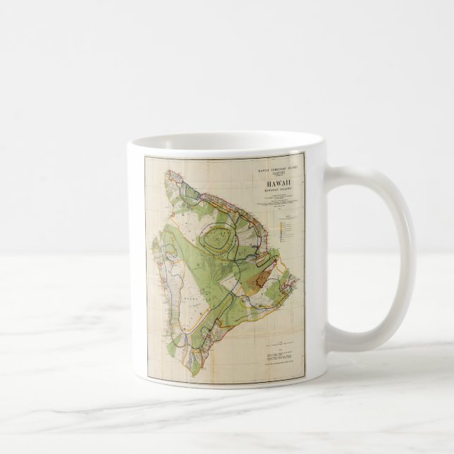 Vintage Karte von Hawaii Island (1906) Tasse (Rechts)