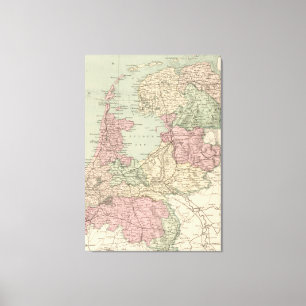 Vintage Karte von Holland (1873) Leinwanddruck