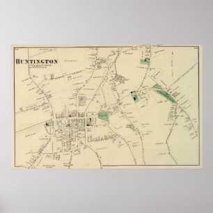 Vintage Karte von Huntington NY (1873) Poster