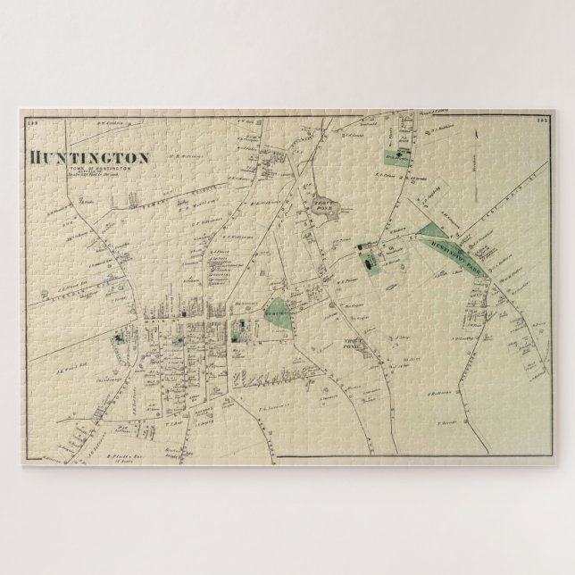 Vintage Karte von Huntington NY (1873) Puzzle (Horizontal)
