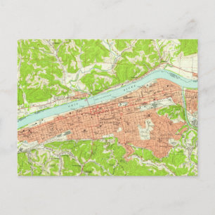 Vintage Karte von Huntington West Virginia (1957)