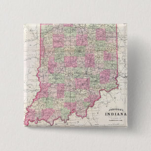 Vintage-Karte von Indiana (1864) Button