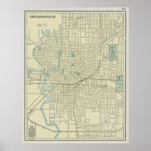 Vintage Karte von Indianapolis Indiana (1901) Poster