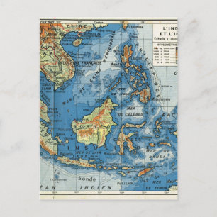 Vintage Karte von Indonesien
