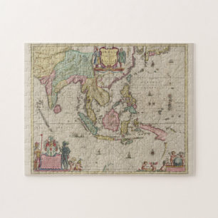 Vintage-Karte von Indonesien (1665) Puzzle