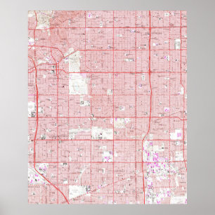 Vintage Karte von Inglewood California (1964) Poster