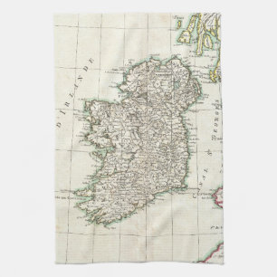 Vintage Karte von Irland (1771) Geschirrtuch