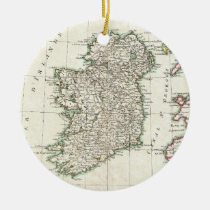 Vintage Karte von Irland (1771) Keramikornament
