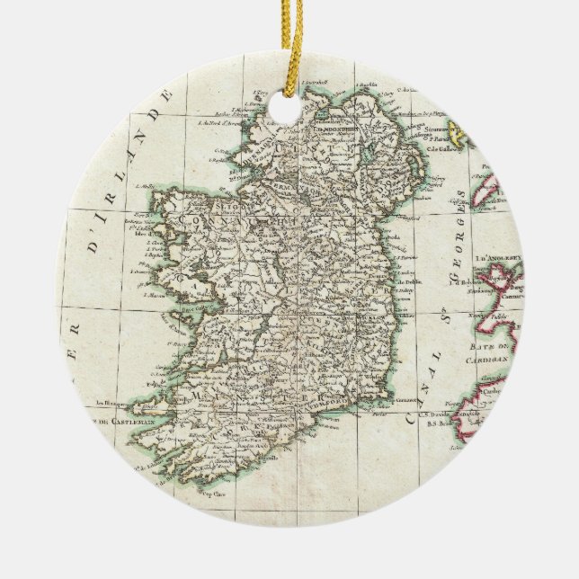 Vintage Karte von Irland (1771) Keramikornament (Vorne)