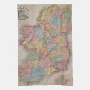 Vintage Karte von Irland (1835) Handtuch