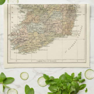 Vintage Karte von Irland 1862 Kitchen Teetücher Handtuch
