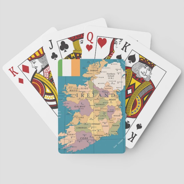 Vintage Karte von Irland Spielkarten (Rückseite)