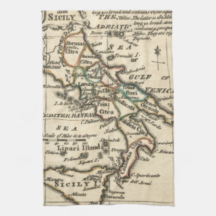 Vintage Karte von Italien (1758) Geschirrtuch