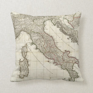 Vintage Karte von Italien (1764) Kissen