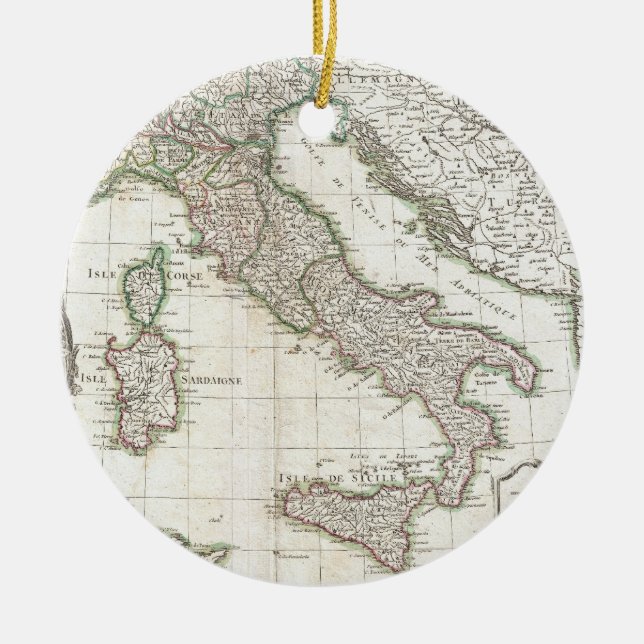Vintage Karte von Italien (1770) Keramikornament (Vorne)