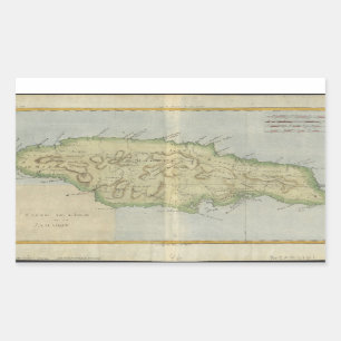 Vintage Karte von Jamaika (1780) Rechteckiger Aufkleber