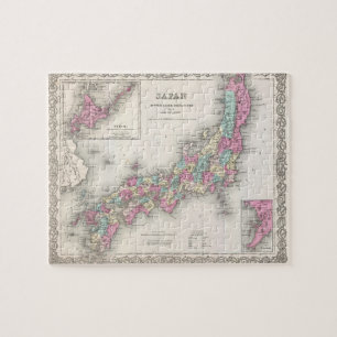 Vintage Karte von Japan (1855) Puzzle