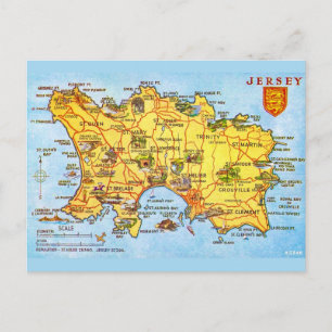 Vintage-Karte von Jersey Postkarte