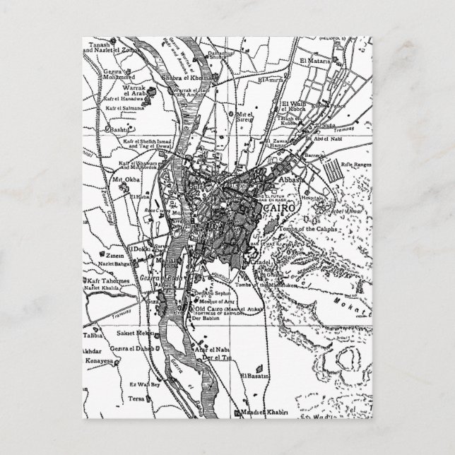 Vintage Karte von Kairo Ägypten (1911) (Vorderseite)
