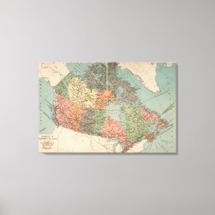 Vintage Karte von Kanada - von Kanada und von Leinwanddruck