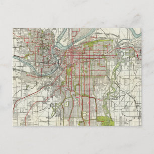 Vintage Karte von Kansas City Missouri (1920)