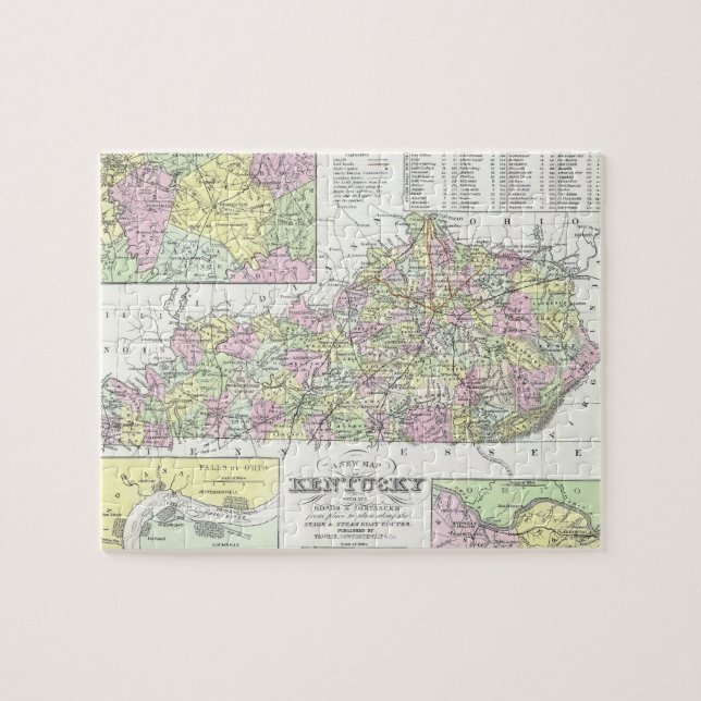 Vintage Karte von Kentucky (1850) Puzzle (Horizontal)