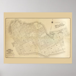Vintage Karte von Key West Florida Poster