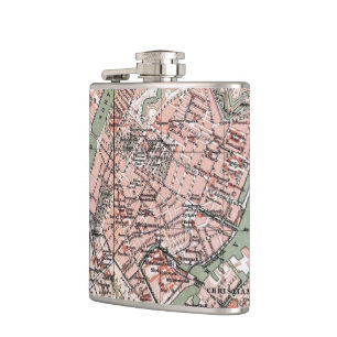 Vintage Karte von Kopenhagen Dänemark (1888) Flachmann